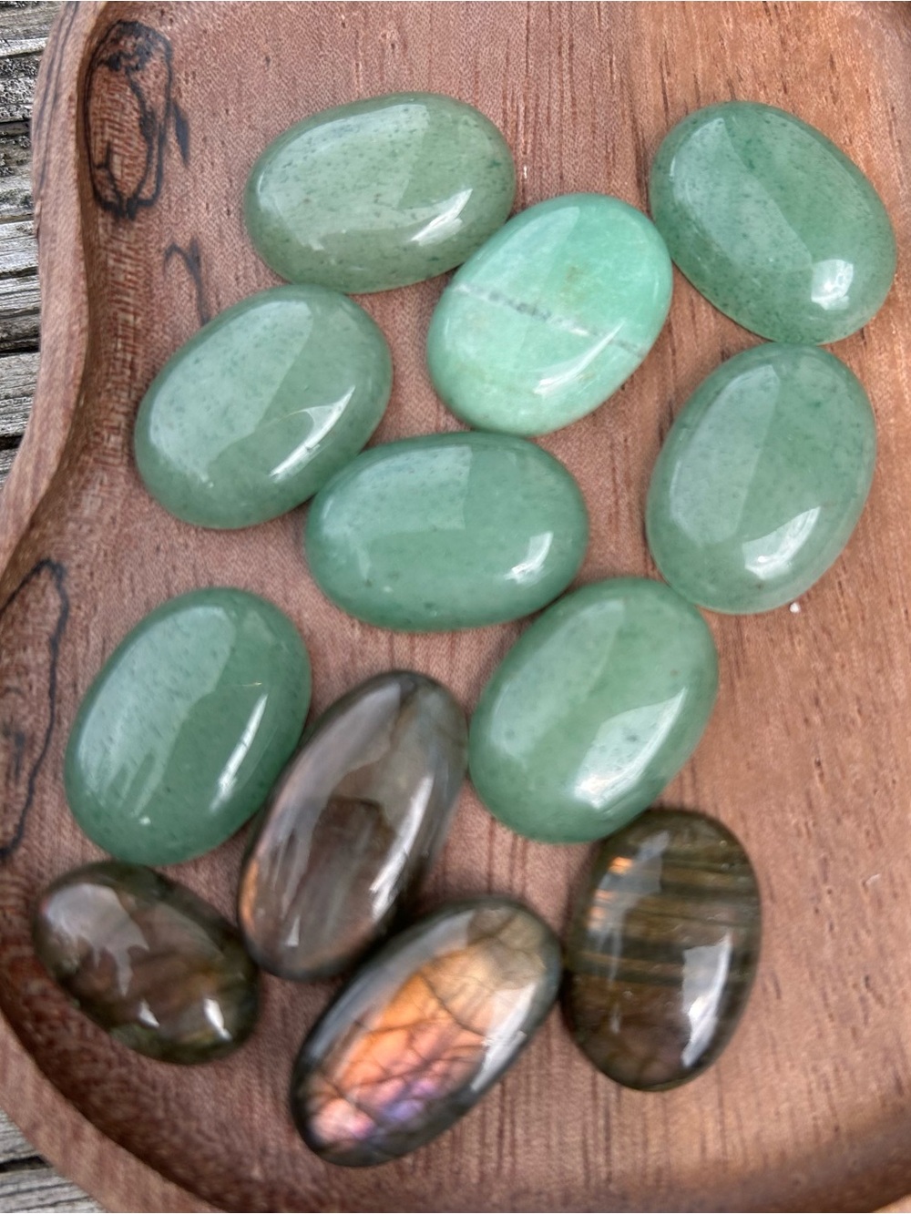 Green Aventurine and Labradorite Decorative Gemstone Set - Unbranded